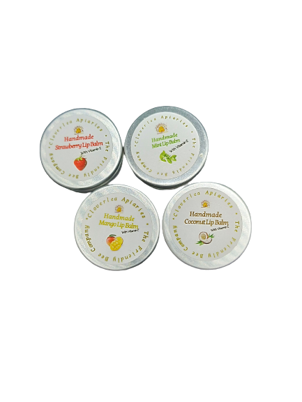 Handmade lip balms with Vitamin E.